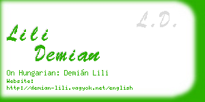 lili demian business card
